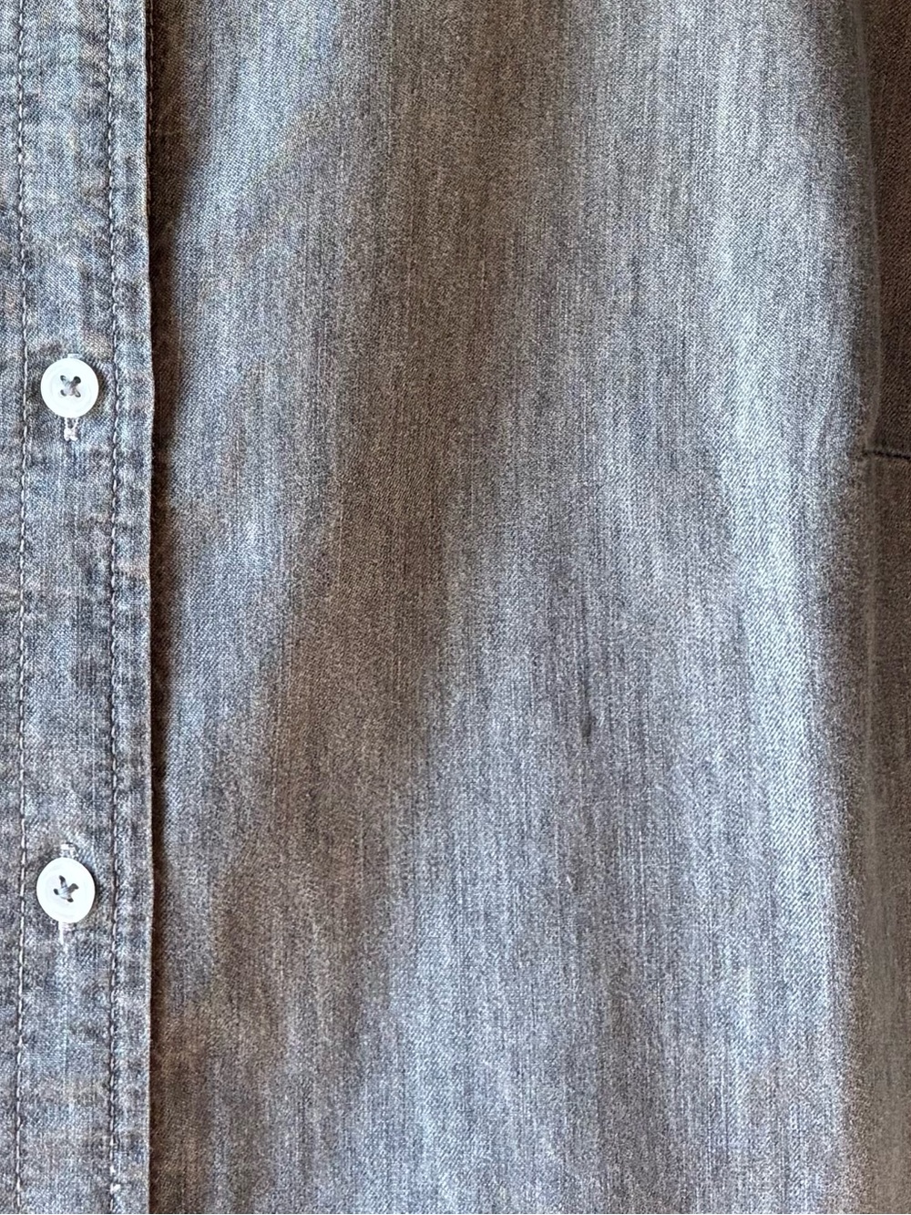 Talbots Button Front Shirt Ruffled Short Sleeve Cotton Light Gray Plus Size 2X - Picture 8 of 12